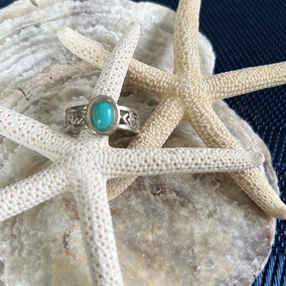 Irish turquoise silver ring size 7